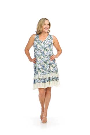 PD-16610 - FLORAL PRINT RUFFLE HEM DRESS - Colors: AS SHOWN - Available Sizes:XS-XXL - Catalog Page:26 